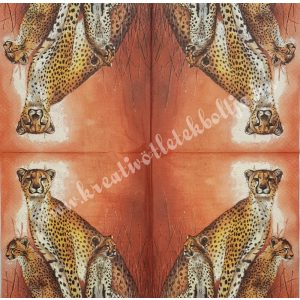 Szalvéta, vadállatok, leopárd, 33x33 cm (5)