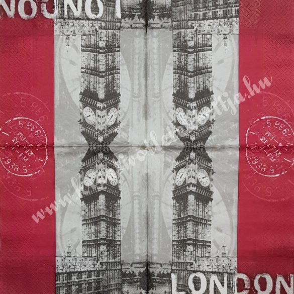 Szalvéta, városok, London, Big Ben, 33x33 cm (3) 