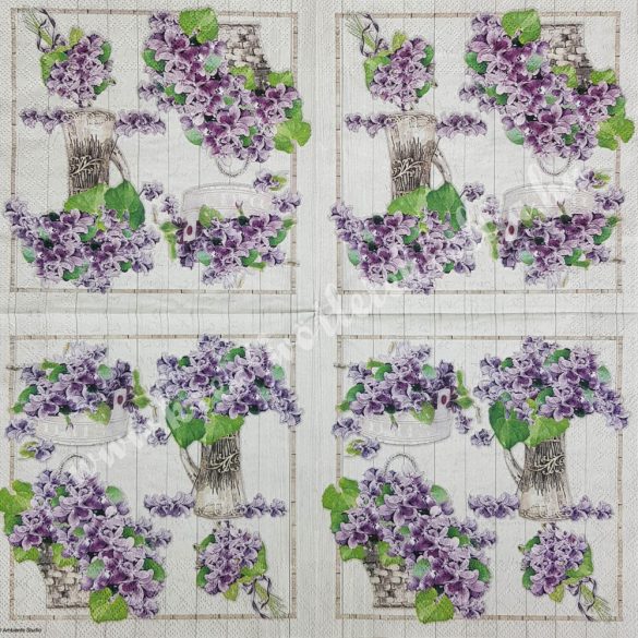 Szalvéta, virágok, 33x33 cm (81)