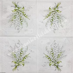 Szalvéta, virágok, 33x33 cm (86)