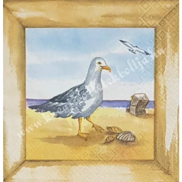 Szalvéta, tenger, sirály, 33x33 cm (25)