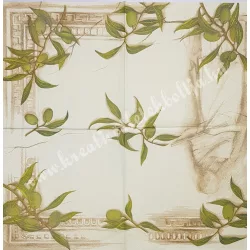 Szalvéta, oliva, 33x33 cm (4)