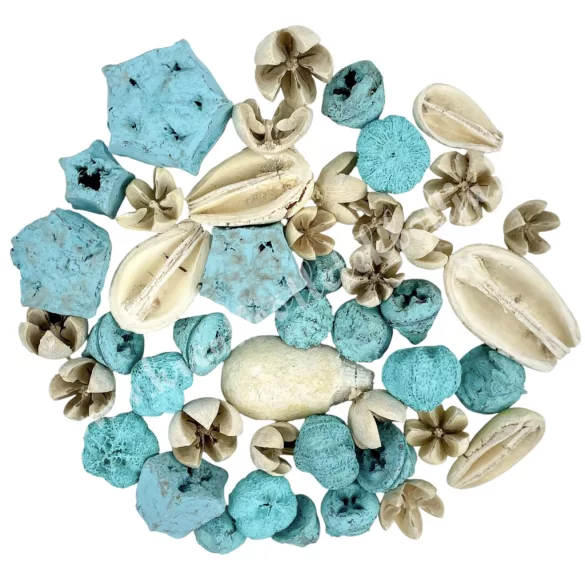 Szárazdekoráció, aqua-natúr, 85 gr/csomag
