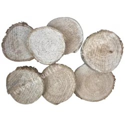 Szárazdekoráció, faszelet, fehér, 80 gr/csomag