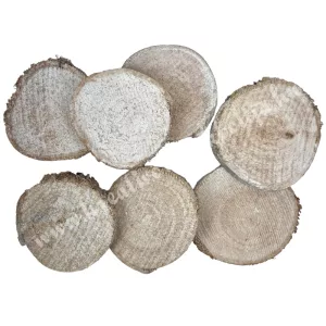 Szárazdekoráció, faszelet, fehér, 80 gr/csomag