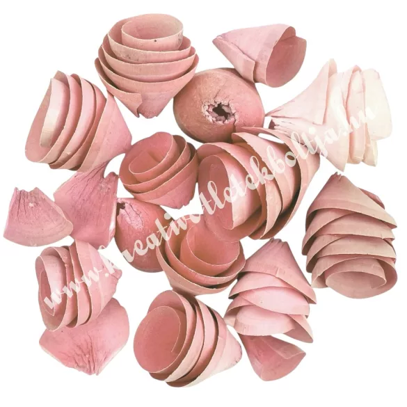 Szárazdekoráció, tölcsér, világos rózsaszín, 20 gr/csomag
