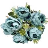 Peonia csokor, kék, 31 cm