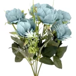 Peonia csokor, kék, 31 cm