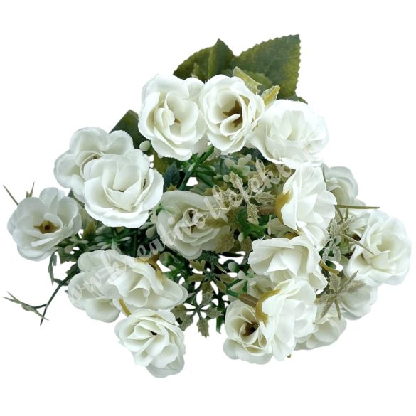 Rózsacsokor, fehér, 35 cm