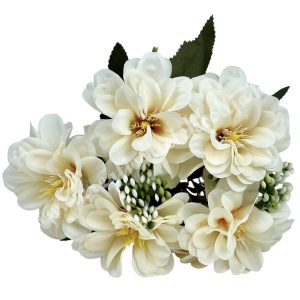 Gardenia csokor, krém, 30 cm