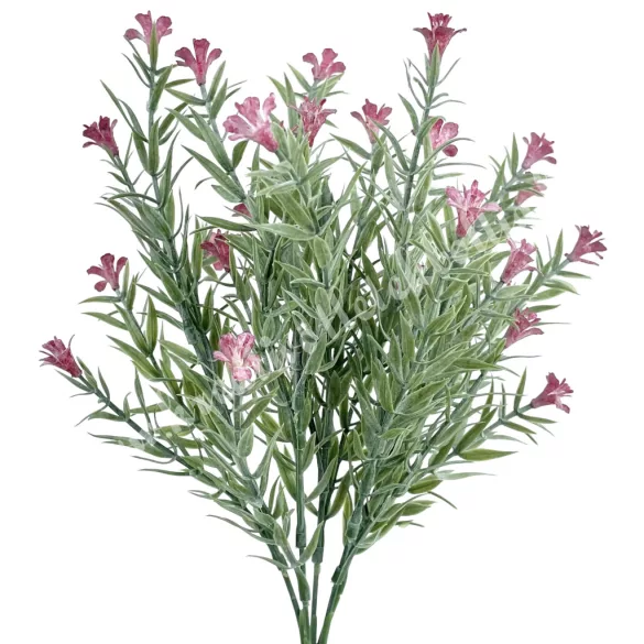 Zöld csokor apró virággal, rózsaszín, 31 cm