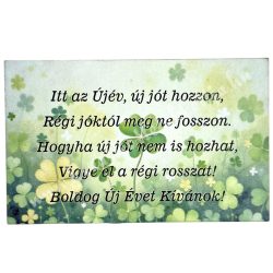 Mdf tábla, újévi köszöntővel, 8x5 cm