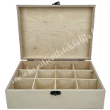 Teafilteres doboz, 12 rekeszes, 25x18,5x8 cm