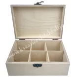 Teafilteres doboz, 6 rekeszes, 19,5x13,5x8 cm