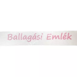 Szatén szalag, Ballagási Emlék, rózsaszín, 2 cm