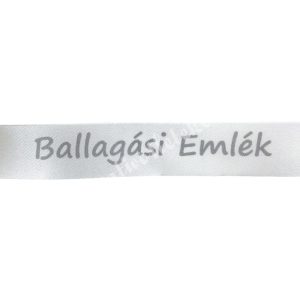 Szatén szalag, Ballagási Emlék, szürke, 2 cm