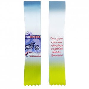 Ballagó szalag, motoros, "Emlék" felirattal, 6 cm