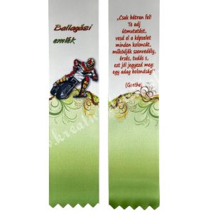 Ballagó szalag, motoros, "Ballagási emlék" felirattal, 6 cm