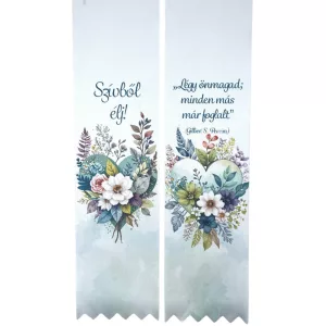 Ballagó szalag, szív, "Szívből élj", 6 cm