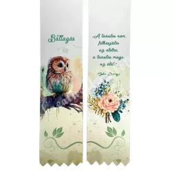   Ballagó szalag, baglyos, "A tanulás nem felkészülés...", 6 cm