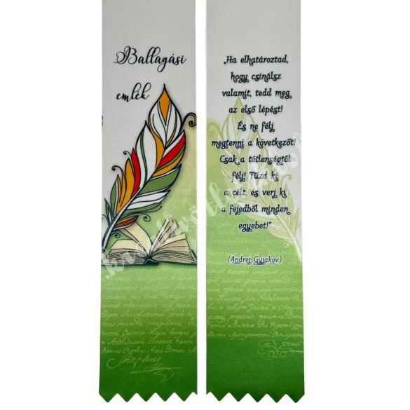 Ballagó szalag, tollal, "Ha elhatároztad...", 6 cm