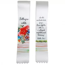   Ballagó szalag, virágos, "Az élet nem körbe-körbe...", 6 cm