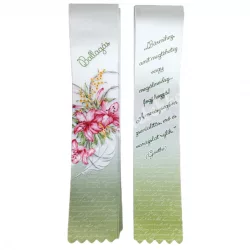  Ballagó szalag, virágos, "Ballagás" felirattal, 6 cm