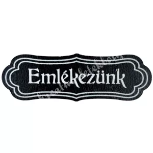 Mdf tábla, Emlézünk, fekete, 7x2,4 cm
