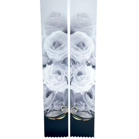 Kegyeleti mintás szalag, rózsás, 4x100 cm