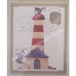 Textiltranszfer, világítótorony, 17x25 cm