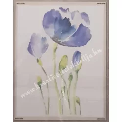 Textiltranszfer, virág szárral, 25x35 cm