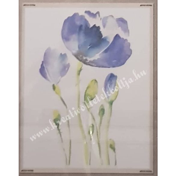 Textiltranszfer, virág szárral, 25x35 cm