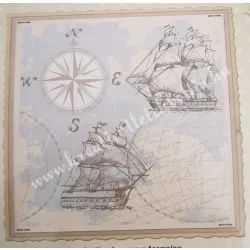 Textiltranszfer, tenger mintás, 43x43 cm