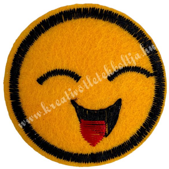 Vasalható matrica, smiley, napsárga, 4,5 cm