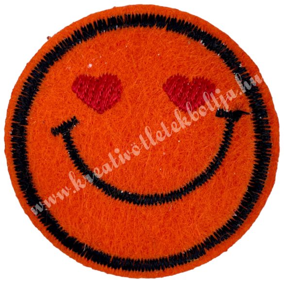Vasalható matrica, smiley, narancssárga, 4,5 cm