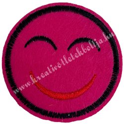 Vasalható matrica, smiley, pink, 4,5 cm