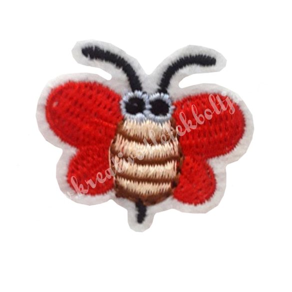 Vasalható matrica, méhecske, piros 4x3,5 cm