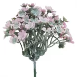 Betűzős apró virágcsokor, rózsaszín-zöld, 19 cm