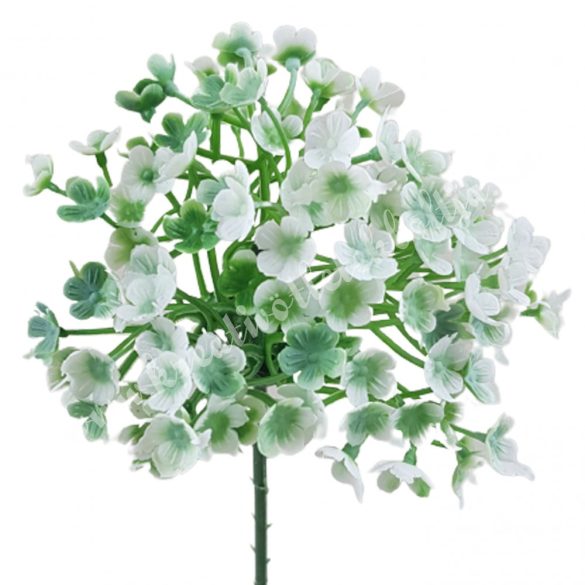 Betűzős apró virágcsokor, fehér, 19 cm