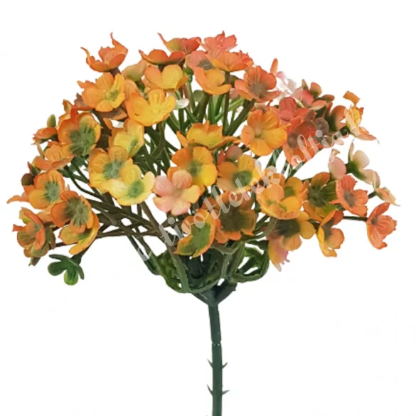 Betűzős apró virágcsokor, narancssárga, 19 cm