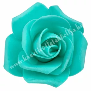Polifoam rózsa, 6x5 cm, türkiz