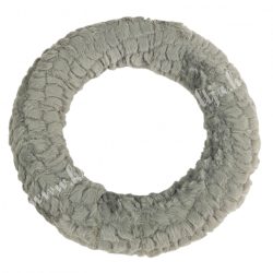 Koszorú, baby soft anyaggal, szürke, 25 cm