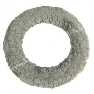 Koszorú, baby soft anyaggal, szürke, 25 cm