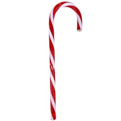 LED-es műanyag nyalóka, piros-fehér, 13x45 cm