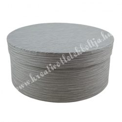 Kerek kalapdoboz, csíkos, szürke, 17,5x6,5 cm