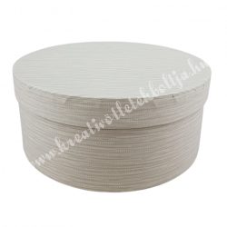 Kerek kalapdoboz, csíkos, homok, 17,5x6,5 cm