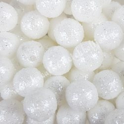 Hungarocell golyók, csillámos fehér, 1,2 cm, 10 gr/csomag