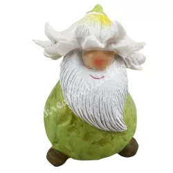 Polyresin manó, virág sapkában, 6x8 cm