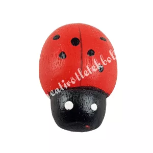 Ragasztható fa katica, 1,2x1,5 cm