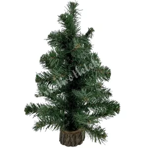 Fenyő, fa talppal, zöld, 40 cm